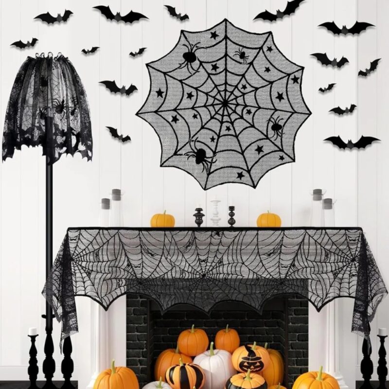 Halloweeni pits-lauakomplekt ja 32 nahkhiirt