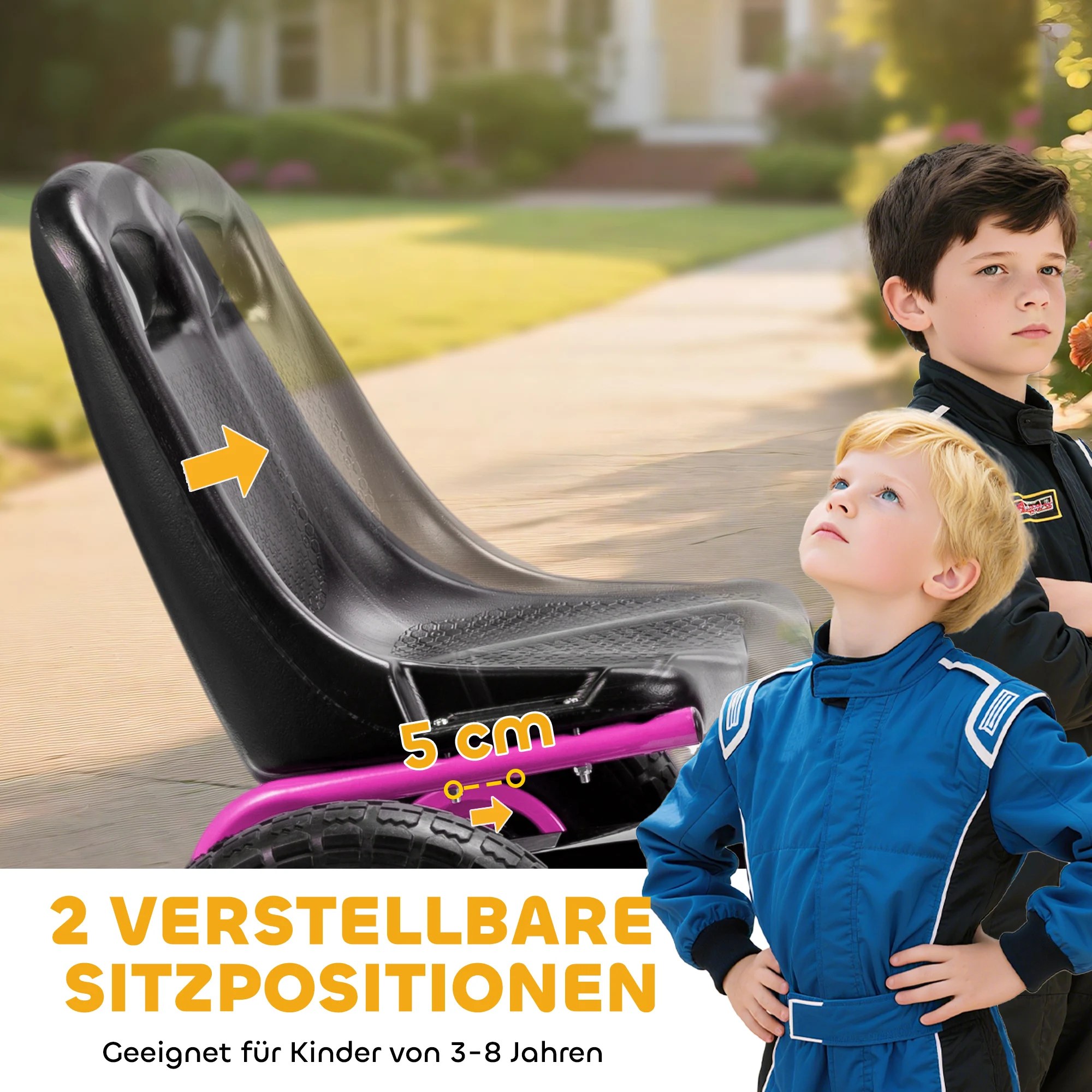 Pedaalkart 3–8 a, EVA rattad, kuni 30 kg