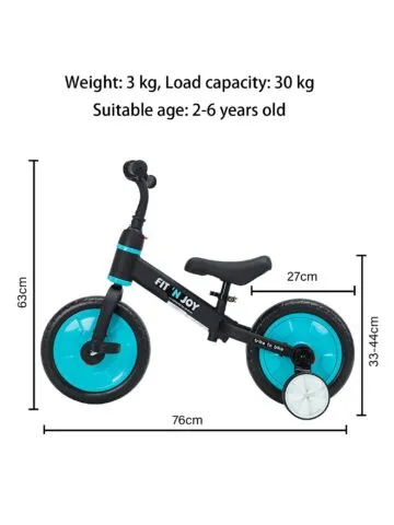 Õpperatas tugiratastega, 2–5 a, 28 cm