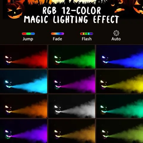 Kõrvitsakujuline 600 W udumasin, RGB ja pult