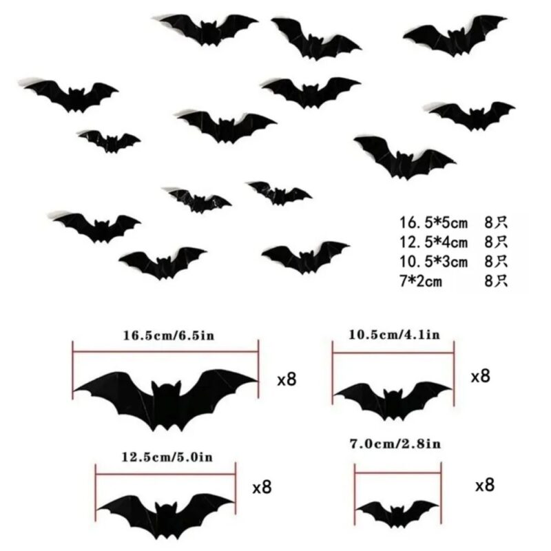 Halloweeni pits-lauakomplekt ja 32 nahkhiirt