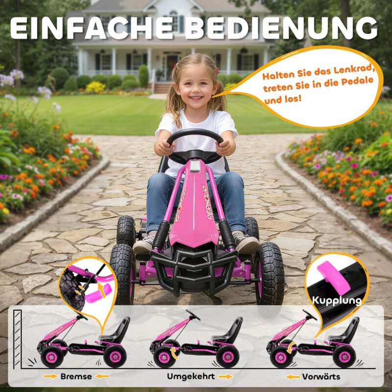 Pedaalkart 3–8 a, EVA rattad, kuni 30 kg