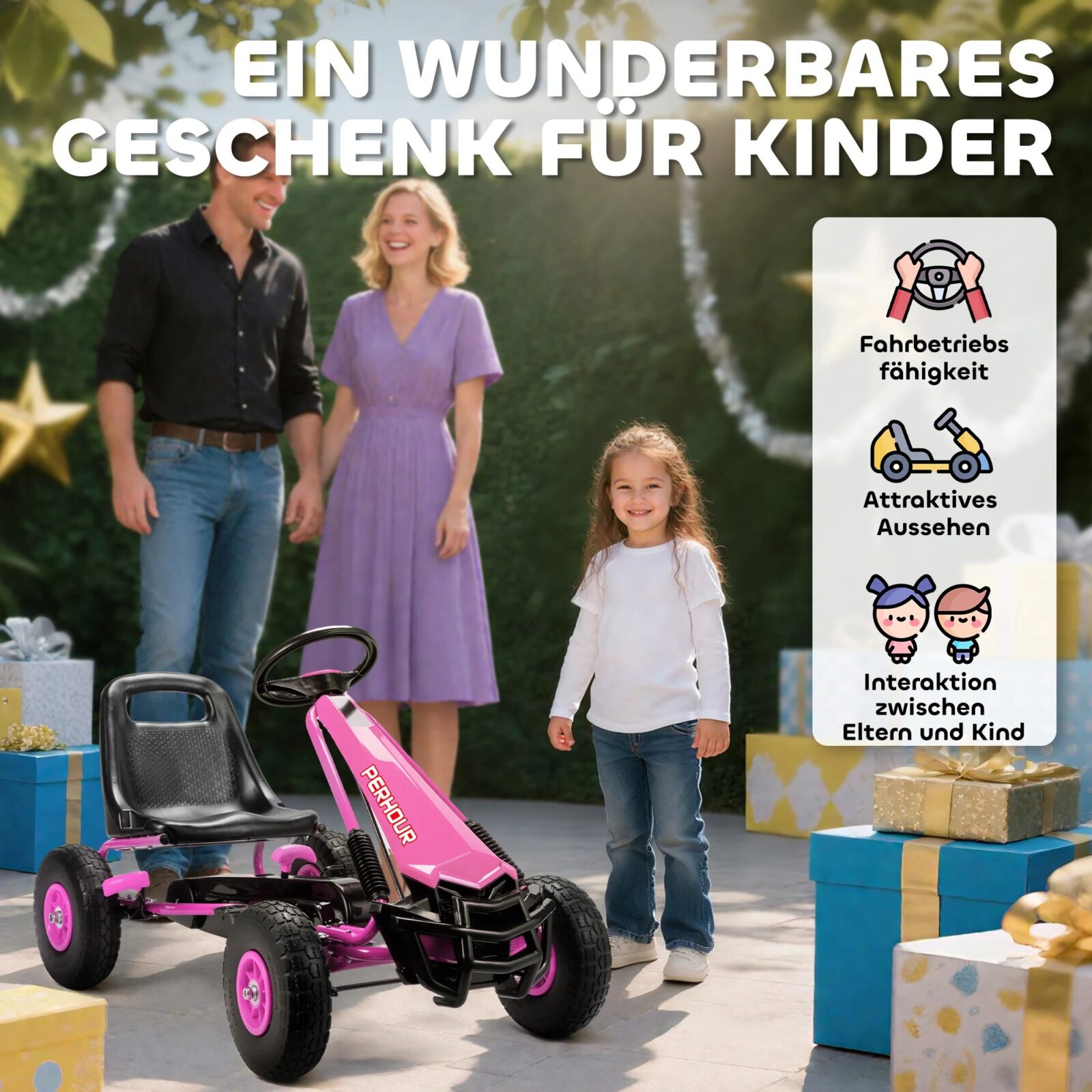Pedaalkart 3–8 a, EVA rattad, kuni 30 kg — pilt 4