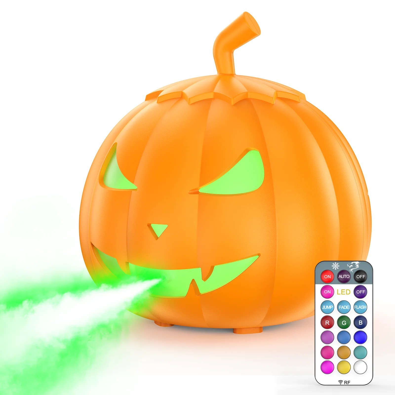 Kõrvitsakujuline 600 W udumasin, RGB ja pult