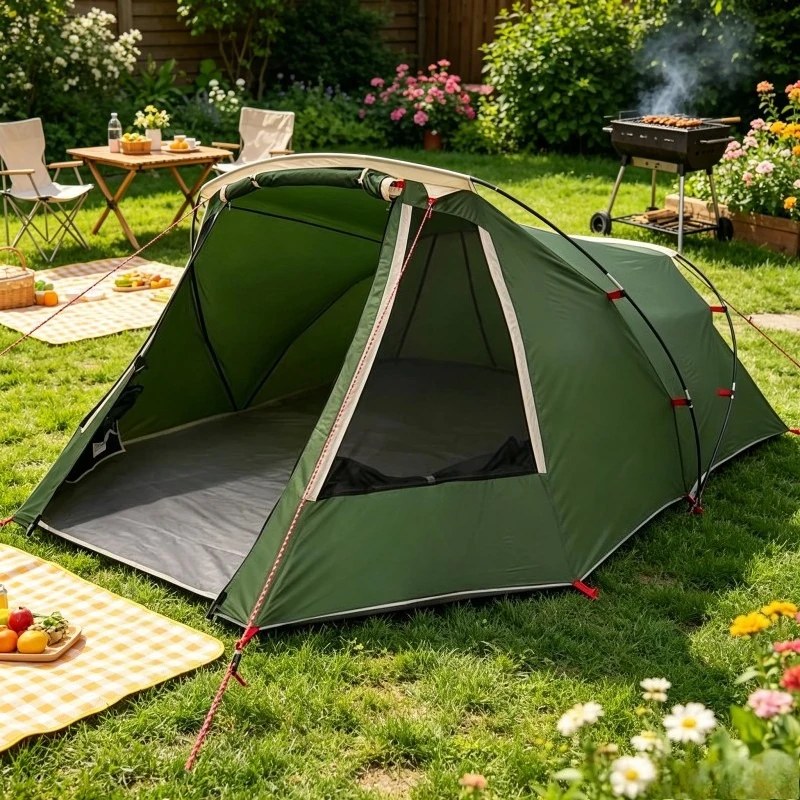 Automaatne telk 3–4 inimesele, 220 × 210 × 135 cm, khaki