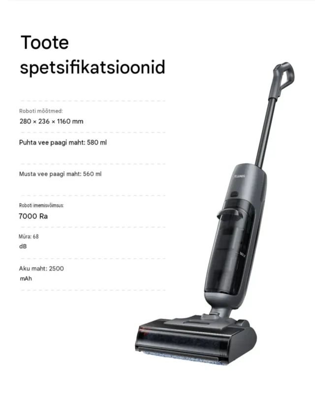 Juhtmeta põrandapesur ILIFE W90 Pro, 7000 Pa, EU pistik