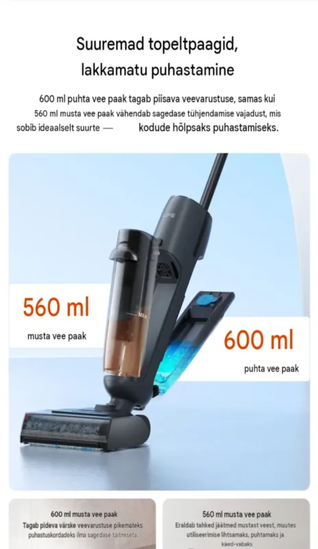Juhtmeta põrandapesur ILIFE W90 Pro, 7000 Pa, EU pistik