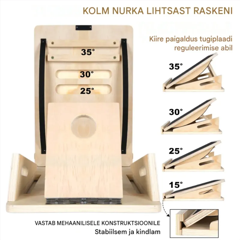 Puidust kallutuslaud, 4 nurka, 2-in-1 tasakaal