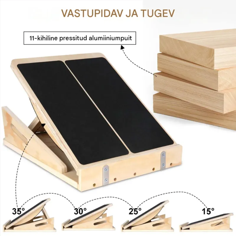 Puidust kallutuslaud, 4 nurka, 2-in-1 tasakaal