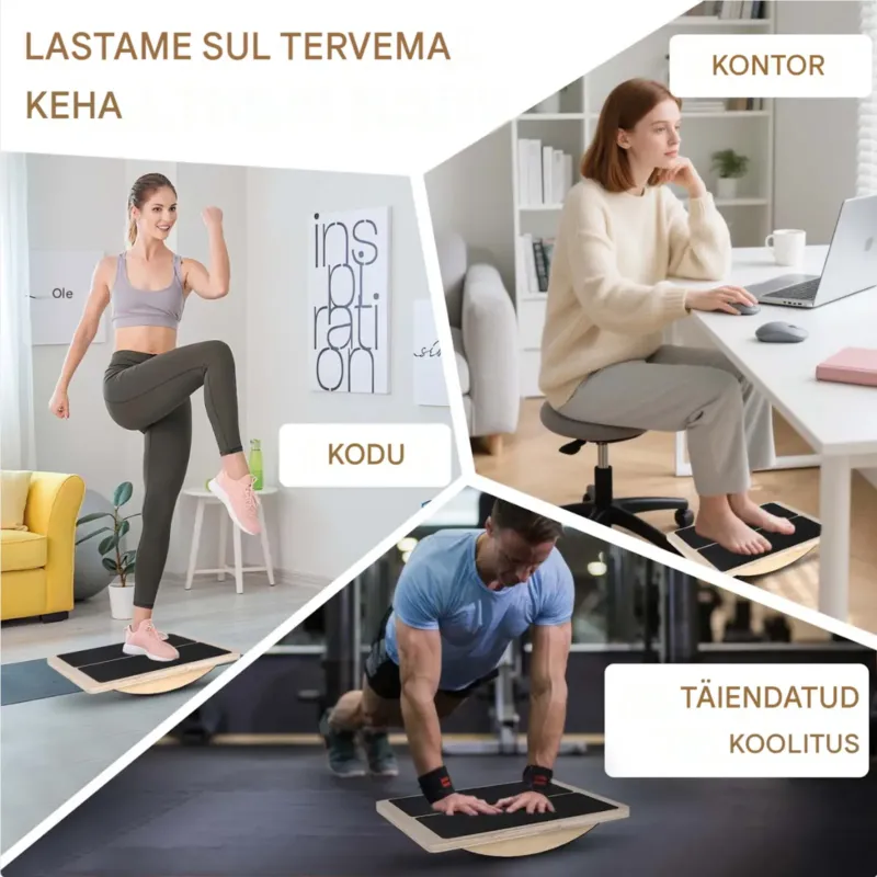 Puidust kallutuslaud, 4 nurka, 2-in-1 tasakaal