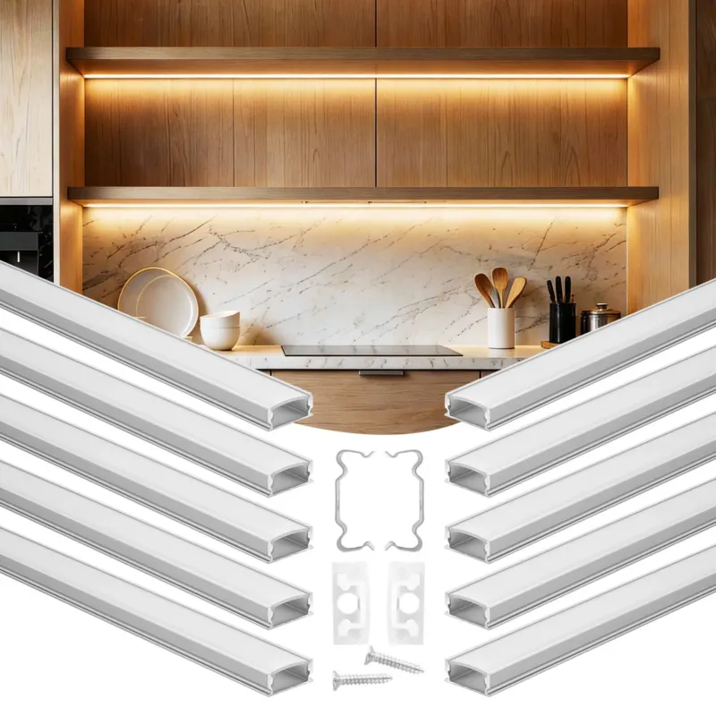 10-pakk 2,01 m/2M U-kujuline LED-alumiiniumkanal