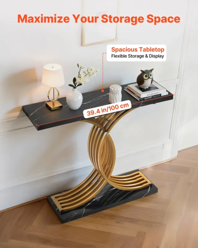 100 cm kuldne konsoollaud