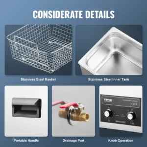 10L Ultrasonic Cleaner with Heater Timer & Basket, 10 L, 240 W — pilt 5