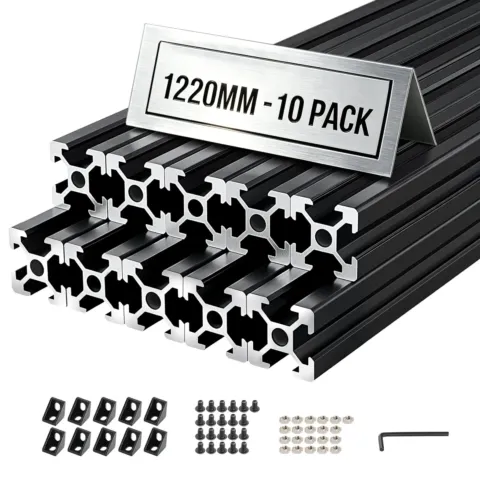 10PCS 2020 alumiiniumist ekstrusioonprofiil, 10 tk, 122 cm, 1220 mm