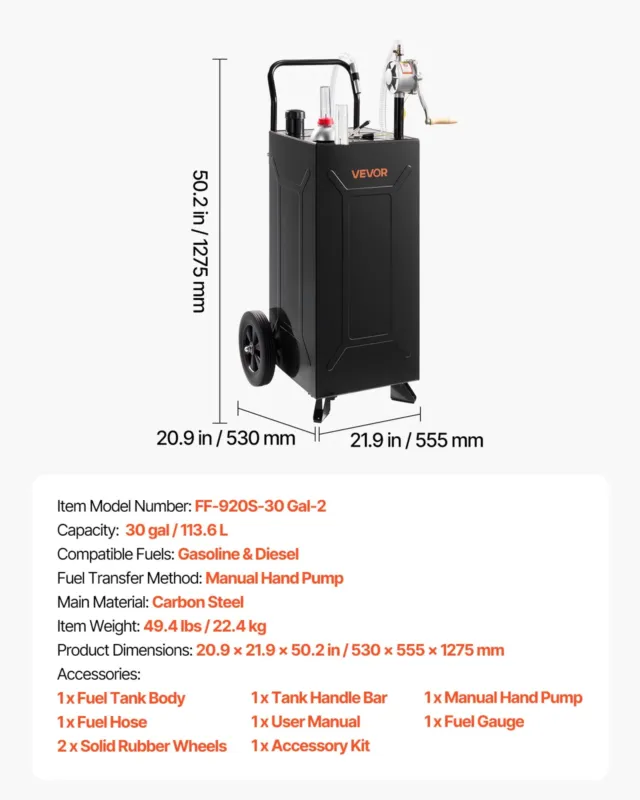 113,6L kütuse- ja bensiinikanister