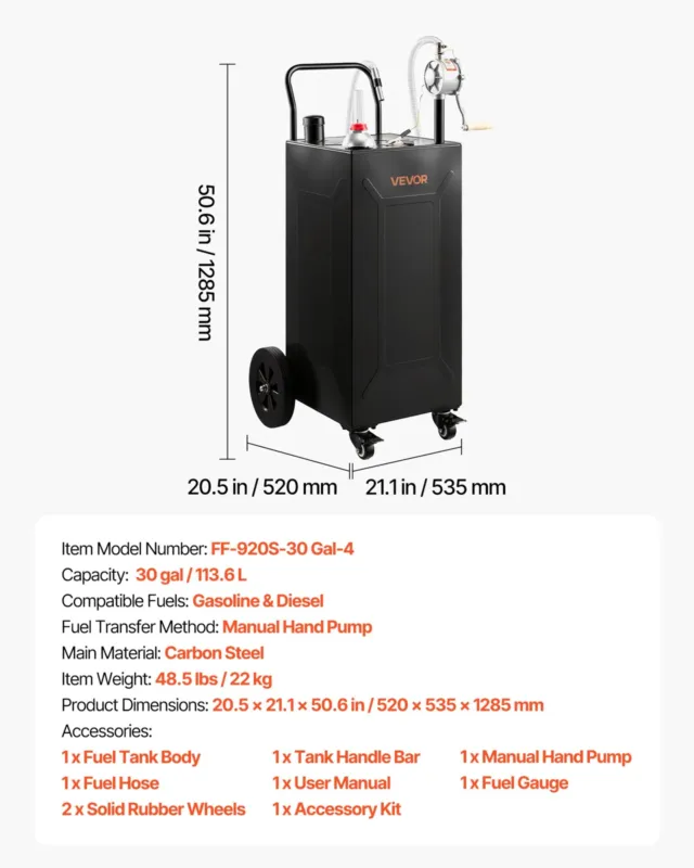 113,6L kütuse- ja bensiinikanister