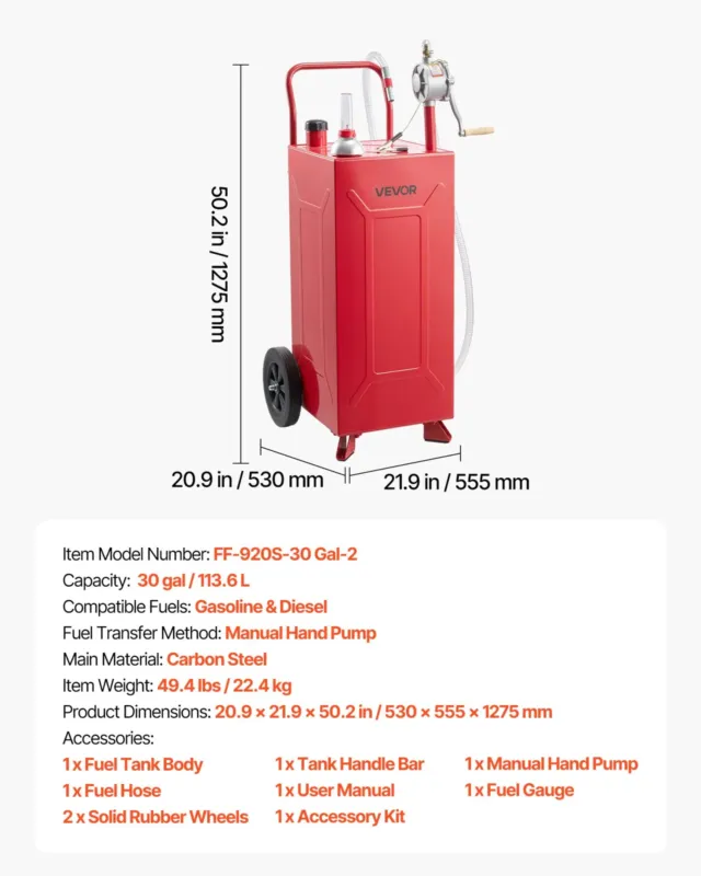 113,6L kütuse- ja bensiinikanister