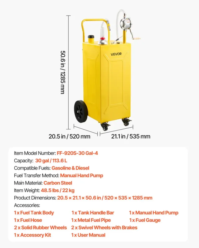 113,6L kütuse- ja bensiinikanister