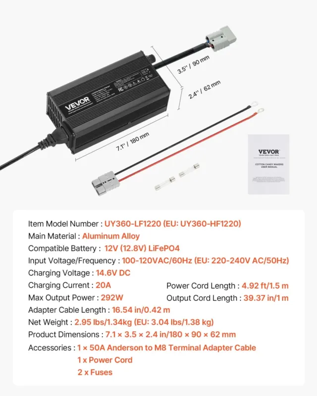 12V 20A liitiumaku laadija