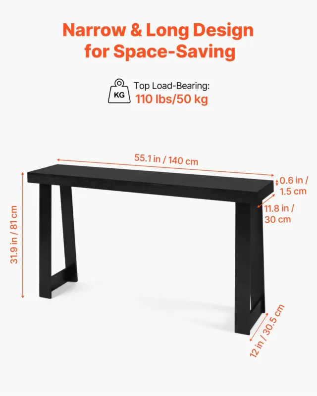 140 cm konsoollaud