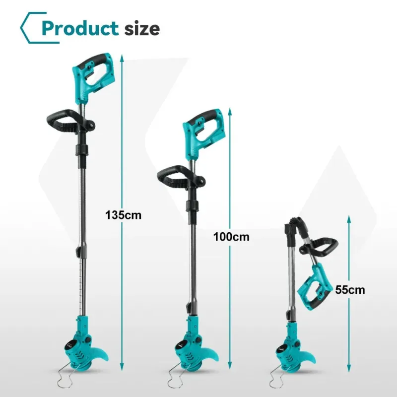 15,2 cm trimmer, 3000 W, 2 akut ja laadija