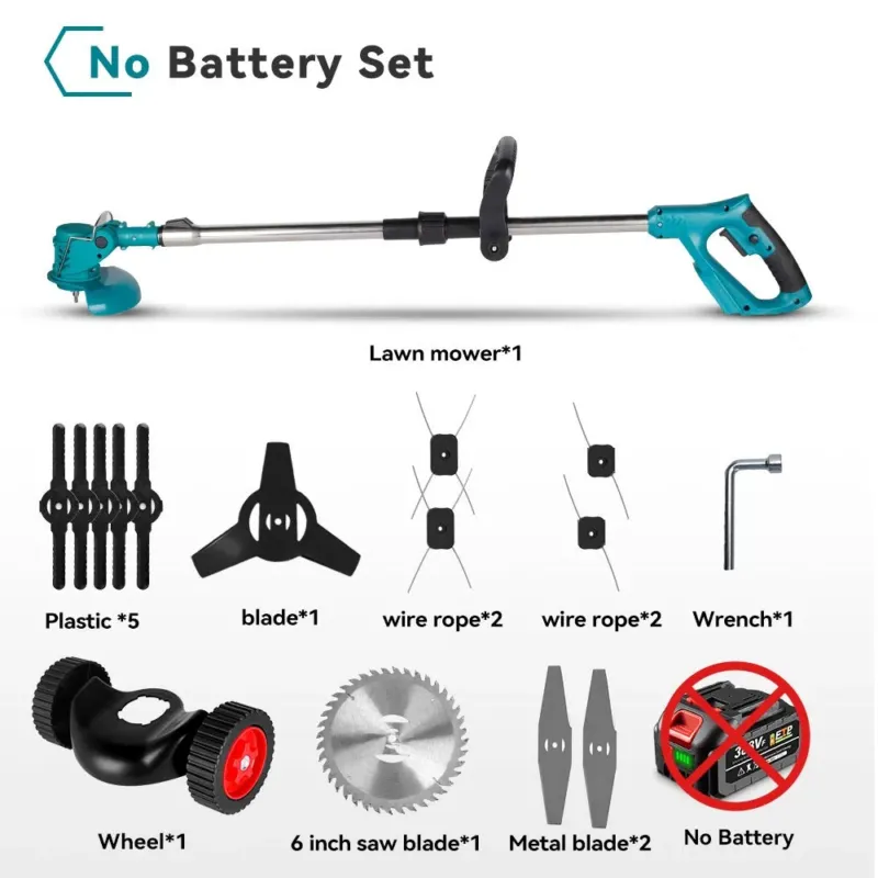 15,2 cm trimmer, 3000 W, 2 akut ja laadija