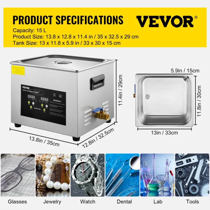 15L täiustatud ultrahelipuhasti (600W kütteseade