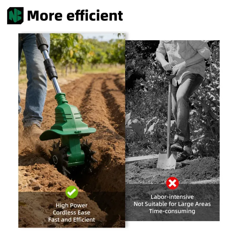 17 cm kultivaator, 2 akut ja laadija