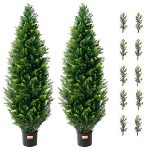 2 tk 121,9 cm kunstpuu seedripuu kunsttaimed UV-kaunistused sise- ja
