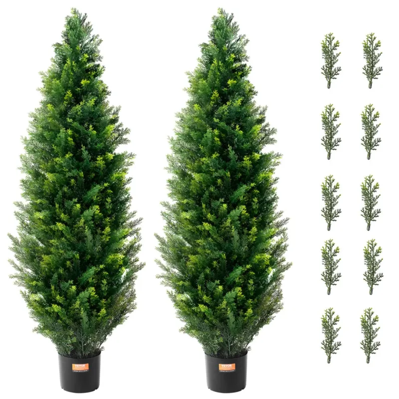 2 tk 121,9 cm kunstpuu seedripuu kunsttaimed UV-kaunistused sise- ja