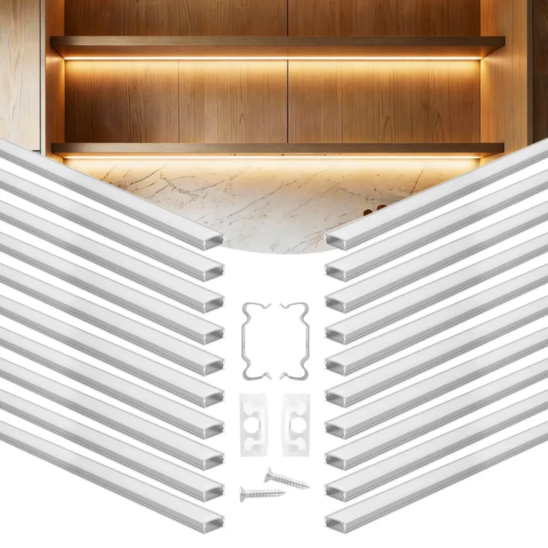 20-pakk 2,01 m/2M U-kujuline LED-alumiiniumkanal