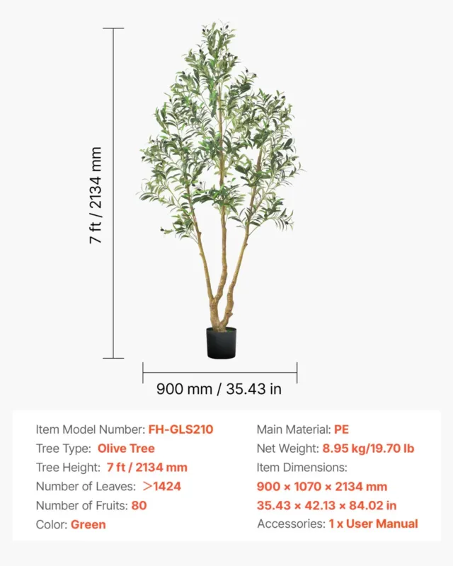 210 cm kunstlillepuu musta potiga
