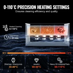 22L Ultrasonic Cleaner with Heater Timer & Basket, 22 L, 480 W — pilt 4
