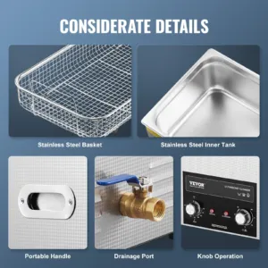 22L Ultrasonic Cleaner with Heater Timer & Basket, 22 L, 480 W — pilt 5