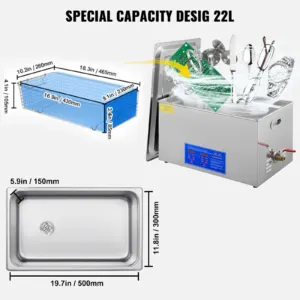 22L ultraheli puhastusmasin roostevabast terasest ultraheli puhastusmasin digitaalne, 22 L — pilt 6