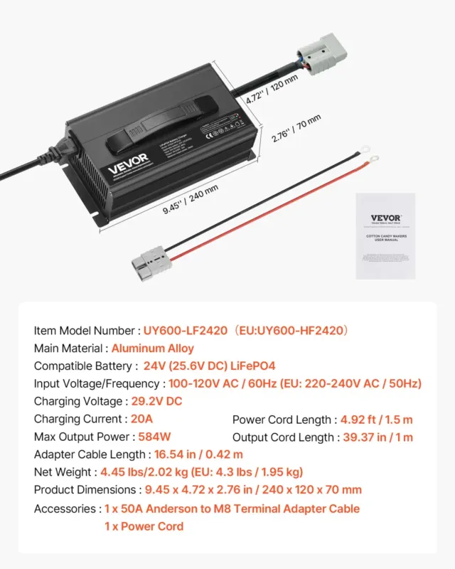 24V 20A liitiumaku laadija