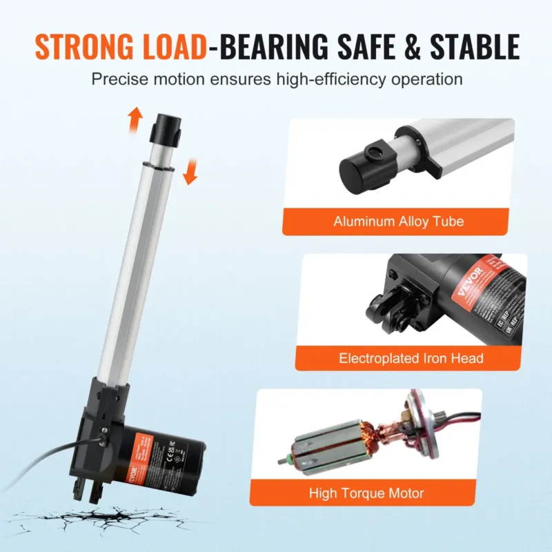 24V lineaarajami komplekt 25,4 cm 2,5 cm/s 99,8 kg/1000N IP44