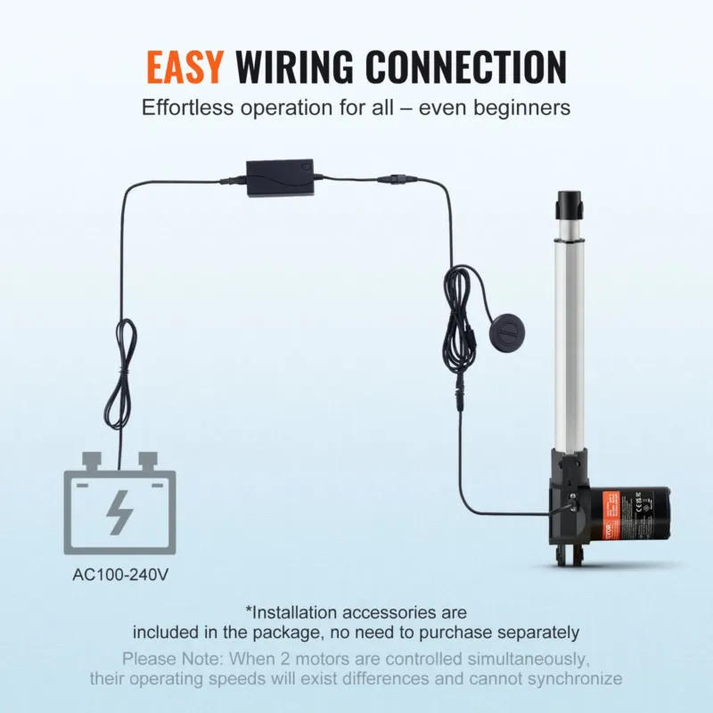 24V lineaarajami komplekt 25,4 cm 2,5 cm/s 99,8 kg/1000N IP44