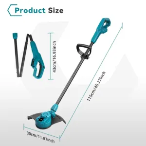 25,4 cm harjadeta trimmer, ilma akuta — pilt 6