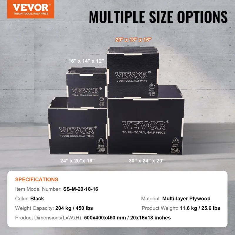 3-ühes plyomeetriline hüppekast, 2,86 cm, 204 kg