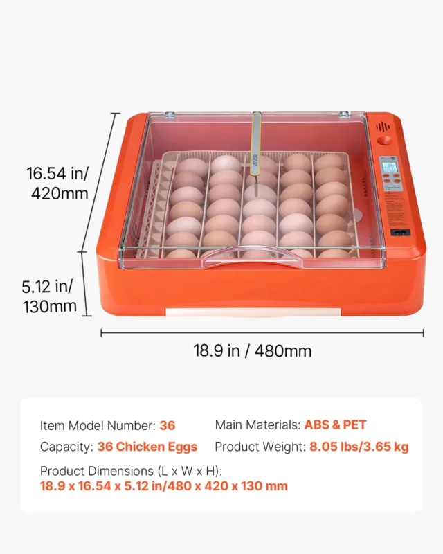 36 munainkubaator, 10 W, 3,65 kg