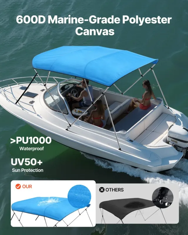 4 vööriga paadi bimini-katused, 229 cm, 9,1 kg