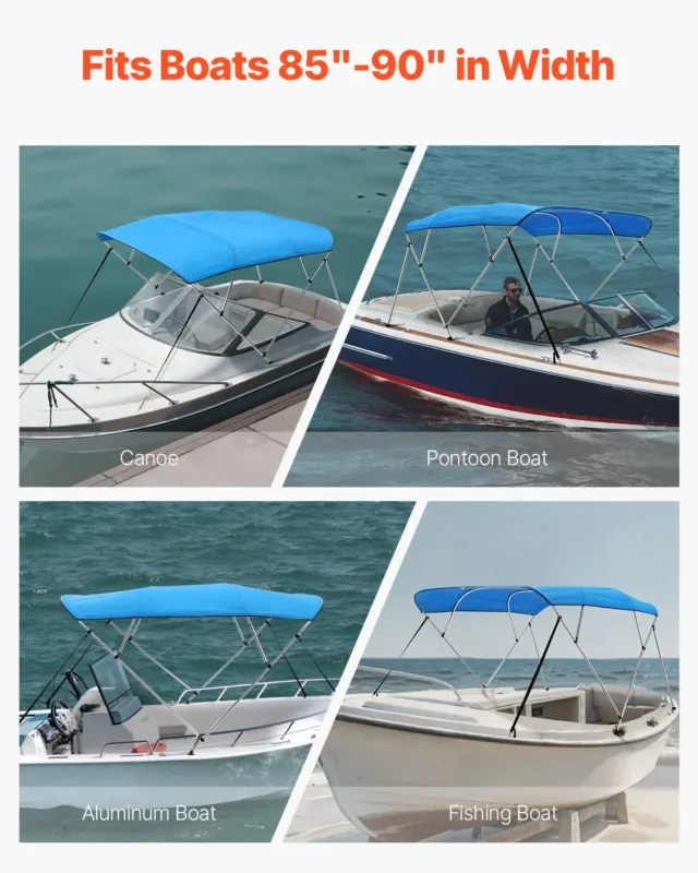 4 vööriga paadi bimini-katused, 229 cm, 9,1 kg