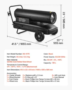 50kW Forced Air Kerosene Diesel Heater — pilt 7