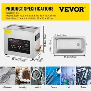 6L täiustatud ultrahelipuhasti (400W kütteseade, 6 L, 400 W — pilt 7