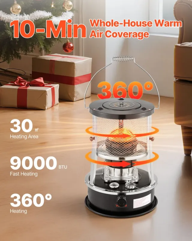 9000 BTU Portable Kerosene Heater & Stove
