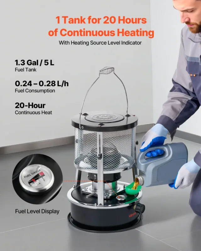 9000 BTU Portable Kerosene Heater & Stove