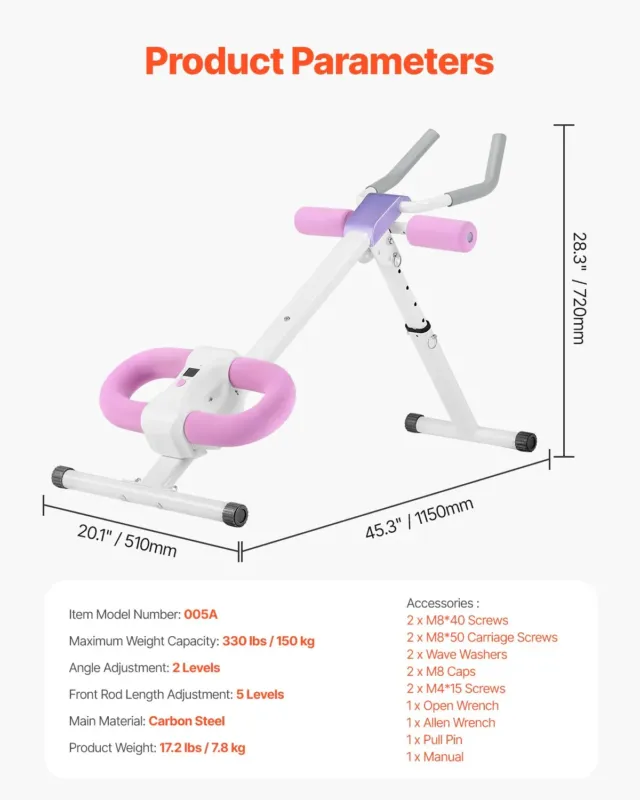 AB treeningmasin, 150 kg, 1280 x 510 x 190 mm