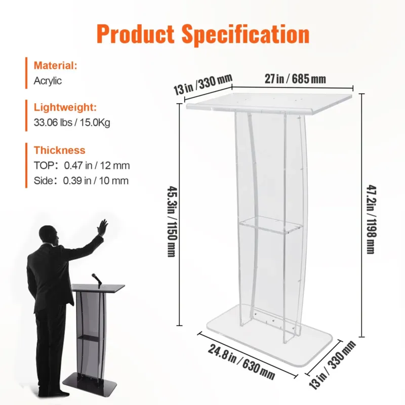 Akrüülist poodium, 119 cm, 29,9 kg