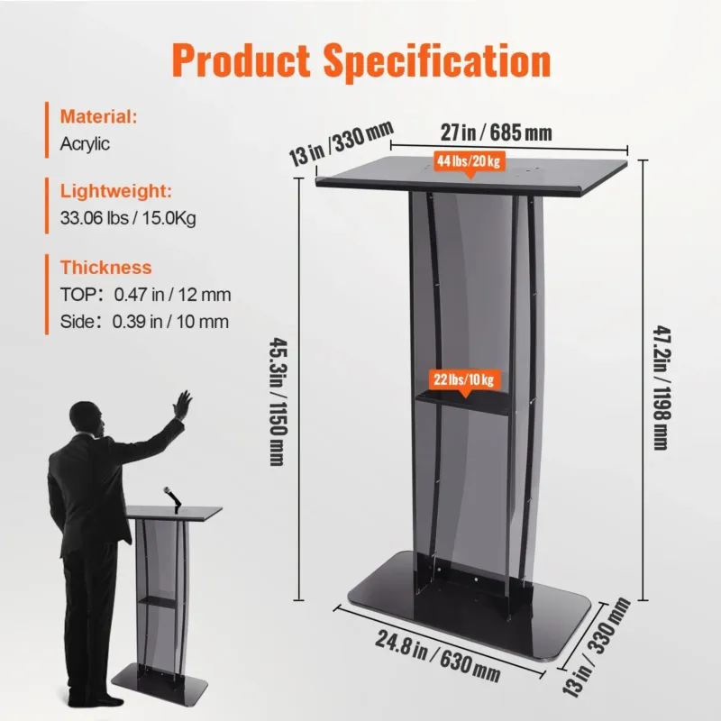 Akrüülist poodium, 119 cm, 29,9 kg